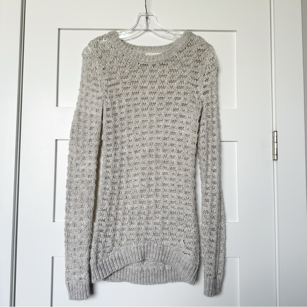 Anthropologie Open Knit Wool Blend Sweater